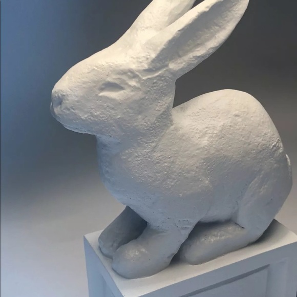 UTTERMOST white bunny lamp black linen lampshade - Picture 6 of 12